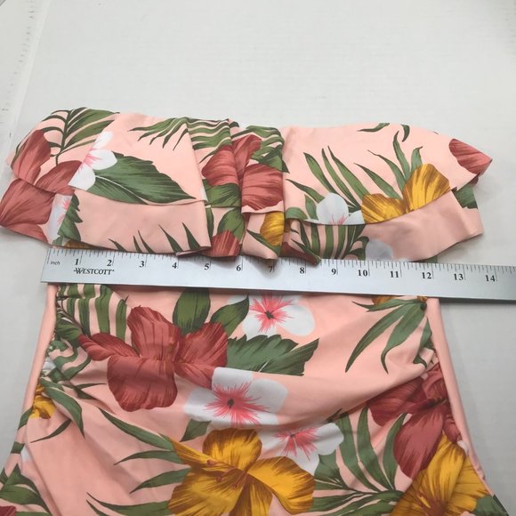 Kona Sol Women's Size Medium 8-10 One Piece Floral Swimsuit With Straps New - Picture 9 of 14